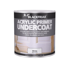 Blackfriar BF0380001D1 Quick Drying Acrylic Primer Undercoat White 1 litre BKFWAP1L