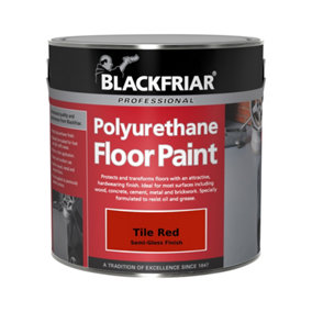 Blackfriar BF2000001D1 Professional Polyurethane Floor Paint Tile Red 1 litre BKFPFPTR1L