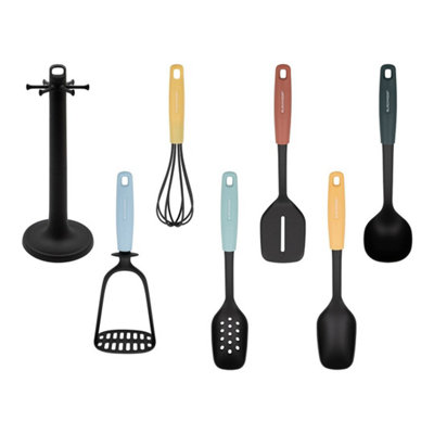 Blackmoor 6-Piece Kitchen Utensil Set with Rotating Stand
