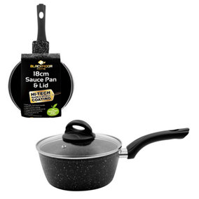 Blackmoor 65740 18cm Black Non-Stick Sauce Pan With Lid