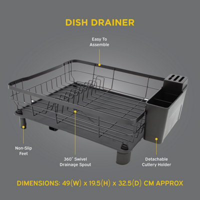 Blackmoor Dish Drainer Drying Rack in Black