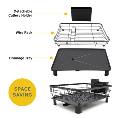 Blackmoor Dish Drainer Drying Rack in Black