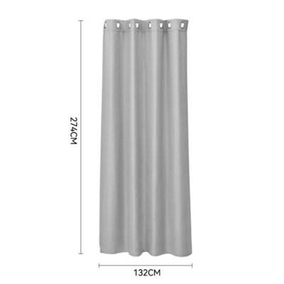 Blackout Curtains Thermal 1 Panel Waterproof Insulated Curtain 132 x 274cm