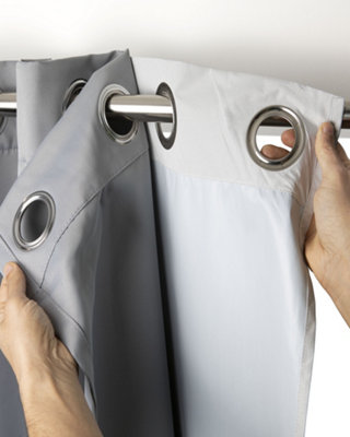 Blackout Eyelet Curtain Liner, White - 90 x 87 inch (Pair)