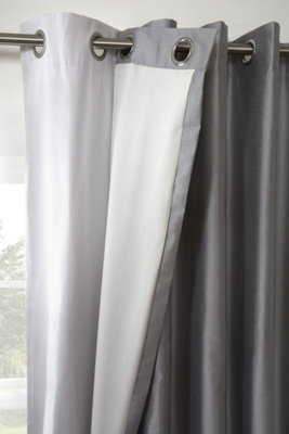 Blackout Eyelet Curtain Liner, White - 90 x 87 inch (Pair)