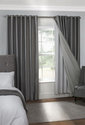 Blackout Eyelet Curtain Liner, White - 90 x 87 inch (Pair)