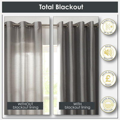 Blackout Eyelet Curtain Liner, White - 90 x 87 inch (Pair)