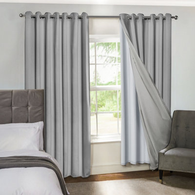 Blackout Eyelet Curtain Liner, White - 90 x 87 inch (Pair)