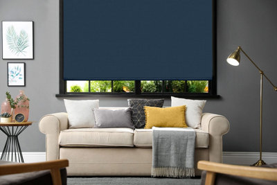 Blackout Trimmable Roller Blind Navy 90 x 165cm