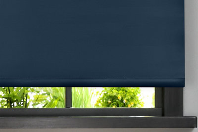 Blackout Trimmable Roller Blind Navy 90 x 165cm