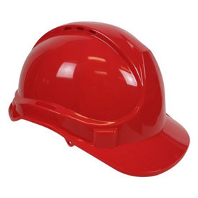 Blackrock Safety Helmet 6 Point Harness EN397 - One size fits all Helmet - Red