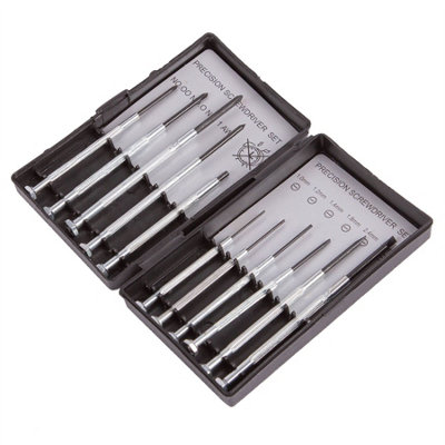 Blackspur 11pc Carbon Steel Precision Screwdriver Set - Silver