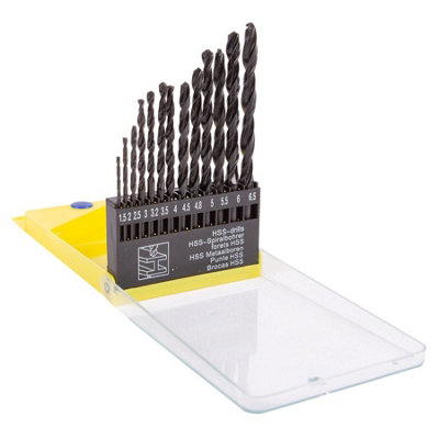 Blackspur 13pc Steel HSS Drill Bit Set - 1.5-6.5mm