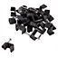 Blackspur - 80pc Plastic Cable Clips Set - 3 Sizes - Black