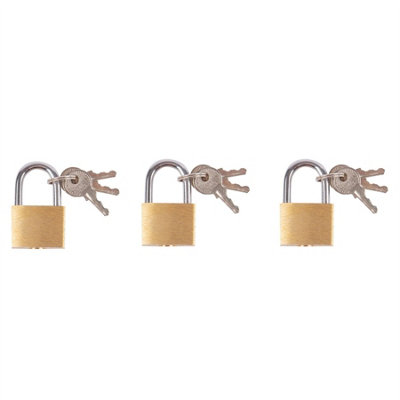 Blackspur Brass Padlocks 2cm Pack of 3 DIY at B&Q