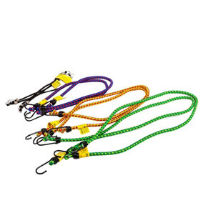 Blackspur - Bungee Cords - 4 Sizes - Multicolour - Pack of 10