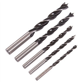 Blackspur - Carbon Steel Brad Point Wood Drill Bit Set - 4-10mm - 5pc