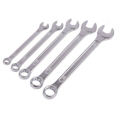 Blackspur - Carbon Steel Metric Combination Spanner Set - 5pc | DIY at B&Q