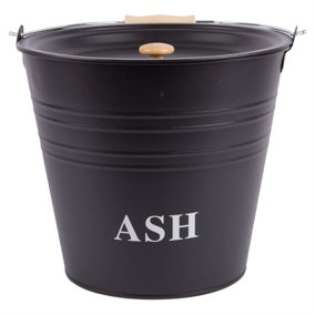 Blackspur - Cast Iron Ash Bucket with Lid - 12L - Black