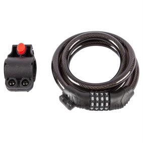 Blackspur - Combination Cable Lock & Bracket - 1.2m - Black