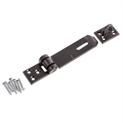Blackspur Heavy-Duty Carbon Steel Safety Hasp & Staple - 89mm - Black