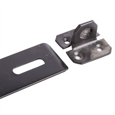 Blackspur - Heavy-Duty Steel Safety Hasp & Staple - 100mm - Black