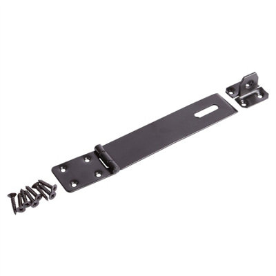Blackspur Heavy-Duty Steel Safety Hasp & Staple - 152mm - Black
