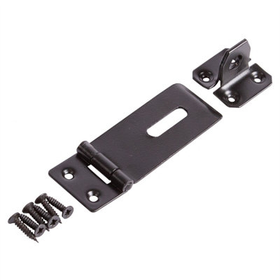 Blackspur Heavy-Duty Steel Safety Hasp & Staple - 76mm - Black