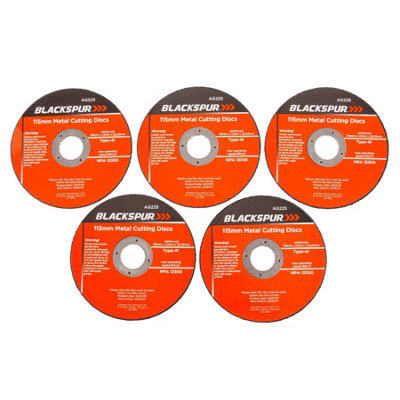 Blackspur - Metal Cutting Discs - 115mm x 1.2mm (4.5") - Pack of 5