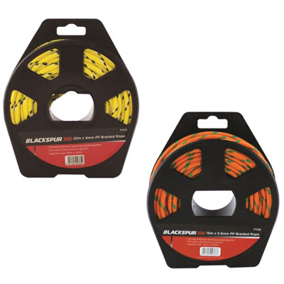 Blackspur - Polypropylene Braided Rope on Reel - 20m - Yellow