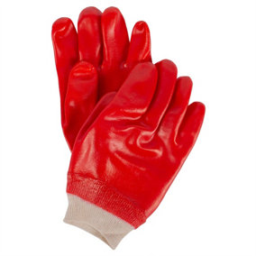 Blackspur PVC-Coated Work Gloves - L - Red
