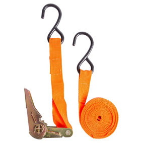 Blackspur Ratchet Tie Down Straps - 4.5m - Orange