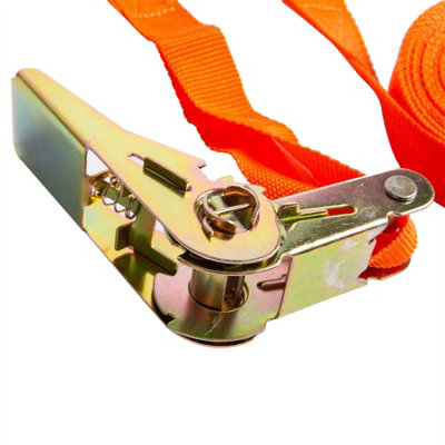Blackspur Ratchet Tie Down Straps - 9m - Orange