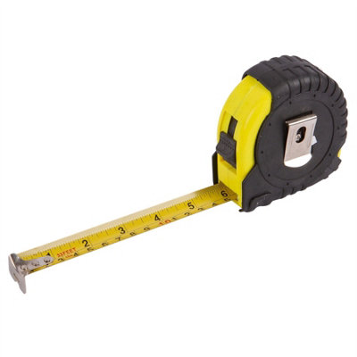 Blackspur - Retractable Tape Measure with Cover - 10m x 24mm - Yellow