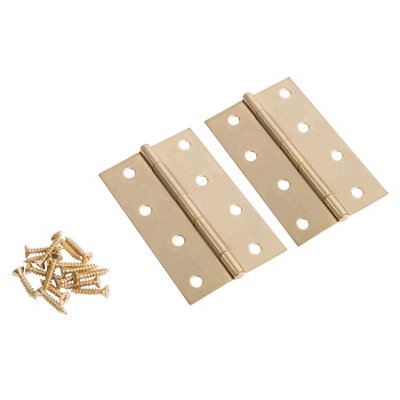 Blackspur - Steel Butt Hinges - 100mm - Brass - Pack of 2