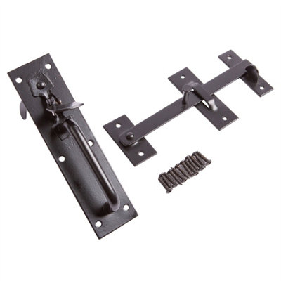 Blackspur - Steel Suffolk Latch - 177mm - Black | DIY at B&Q