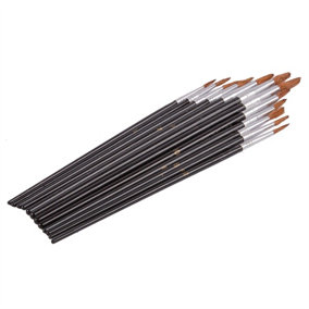 Blackspur - Wooden Artist's Paint Brush Set - Black - 12pc