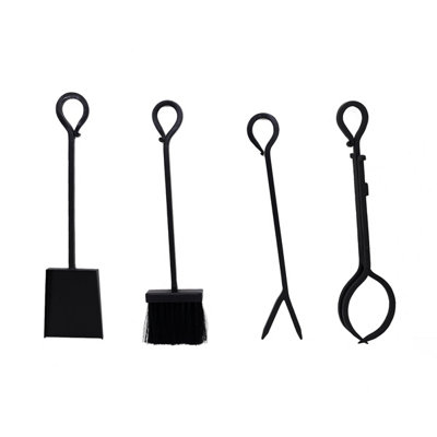 Blackthorn Fireside Companion Set with Poker Tongs Coal Shovel Brush Tool Stand - 6