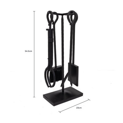 Blackthorn Fireside Companion Set with Poker Tongs Coal Shovel Brush Tool Stand - 7