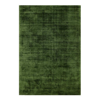 Blade Plain Rugs in Green - Silky Viscose Pile - 120x170cm