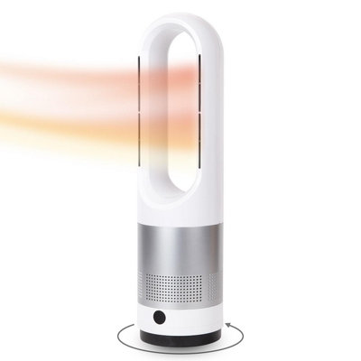 Bladeless Hot u0026 Cold Tower Fan - 55cm 1400W Freestanding Heating and  Cooling Fan with Timer, LED Touch, Remote Control u0026 Speeds | DIY at Bu0026Q