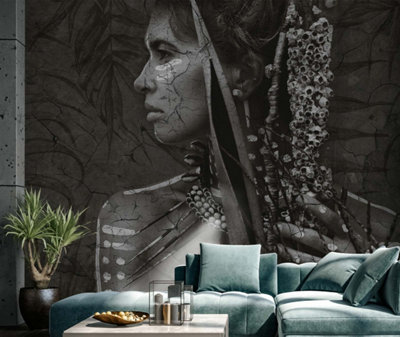 Bladerbehang in black - 4 x 2,7 m