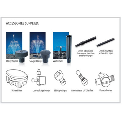 Blagdon Inpond 5 in 1 Pump 3000 Pond Pump with Filter, 5 W