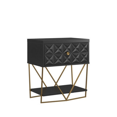 Blair 1 Drawer Side Table in Black