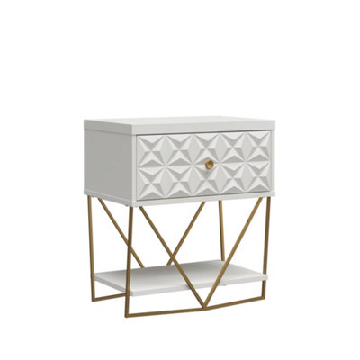 Blair 1 Drawer Side Table in White