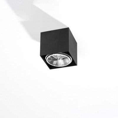 Blake Aluminium Black 1 Light Classic Ceiling Light