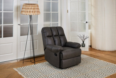 Grey faux leather deals armchair