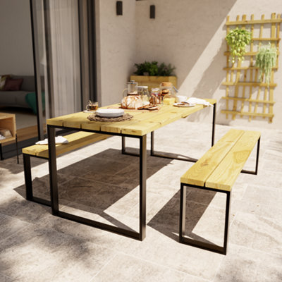 Blakea Wooden Garden Dining Set 6 Seat