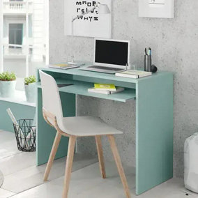 Blanco Aqua Green Small Desk With Keyboard Tray