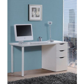 Blanco Artic White Desk With 3 Drawers